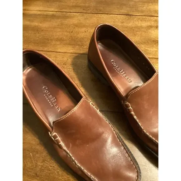 Women's Cole Haan Country Vtg 8 Shoes Brown Leather Slip On Flat Loafers D17937 - Picture 3 of 8